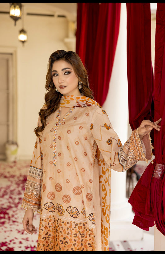 Luxury Embroidered Lawn-3Pc