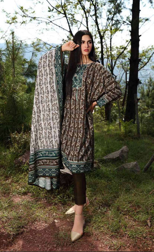 Gul Ahmed 3PC Printed Viscose Unstitched Suit LT-12031 B